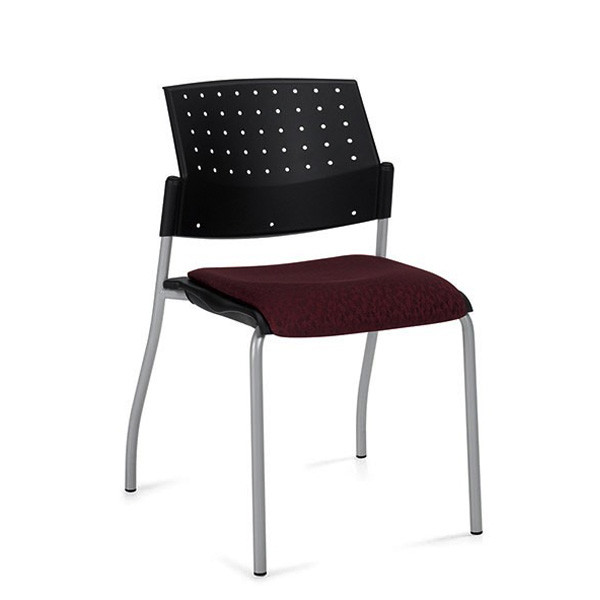 Global Sonic 6509 - Armless stacking chair - Tungsten - Ruby red
